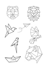 Lade das Bild in den Galerie-Viewer, Stick and Stitch Aufkleber Grafische Tiere (Bär, Löwe, Vogel, Jaguar, Papagei, Boot)