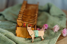 Lade das Bild in den Galerie-Viewer, Garn Aufbewahrungsbox aus Holz Katze