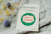 Lade das Bild in den Galerie-Viewer, Tellme Berlin Bio baumwoll Knieflicken mit Schriftzug keine Ahnung