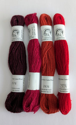 Stickgarn aus 100 % Merinowolle Laine Fine D'Aubusson in rot